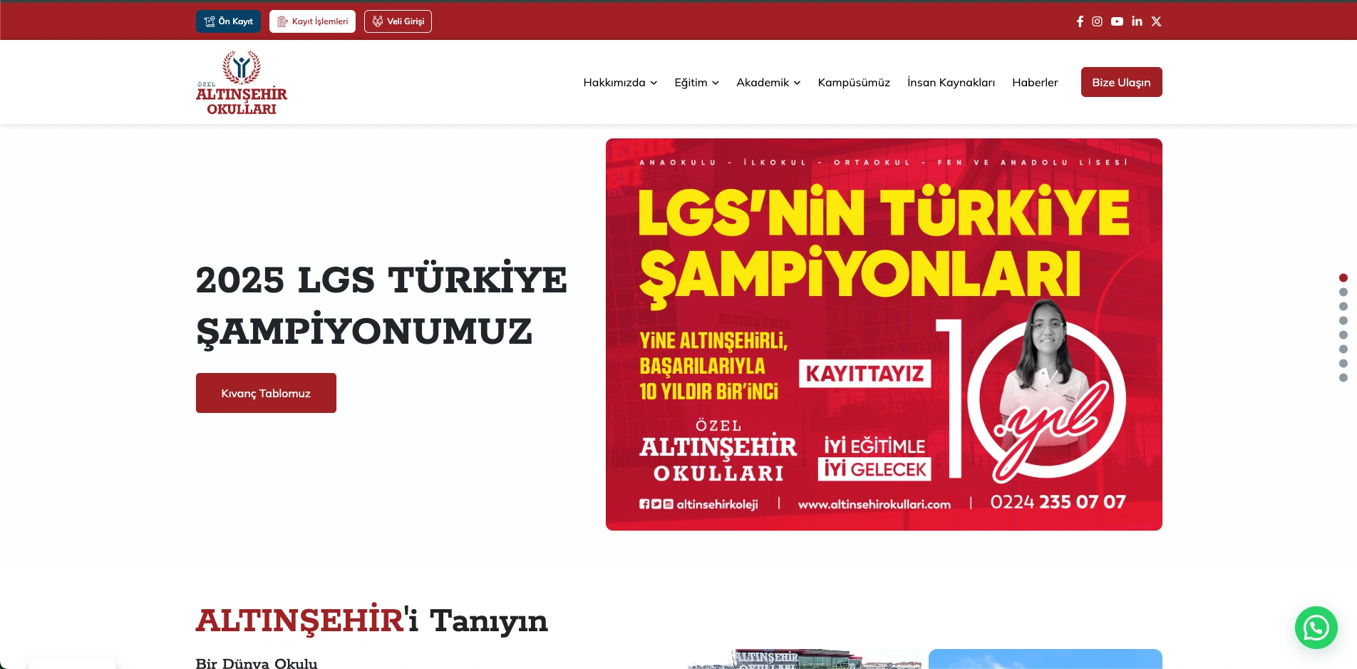 Özel Altınşehir Okulları Web Sitesi