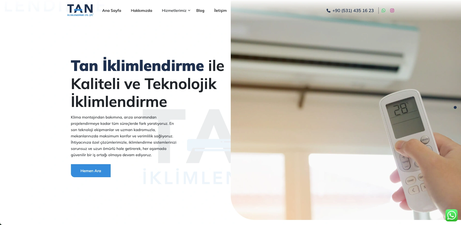 Tan İklimlendirme Web Sitesi
