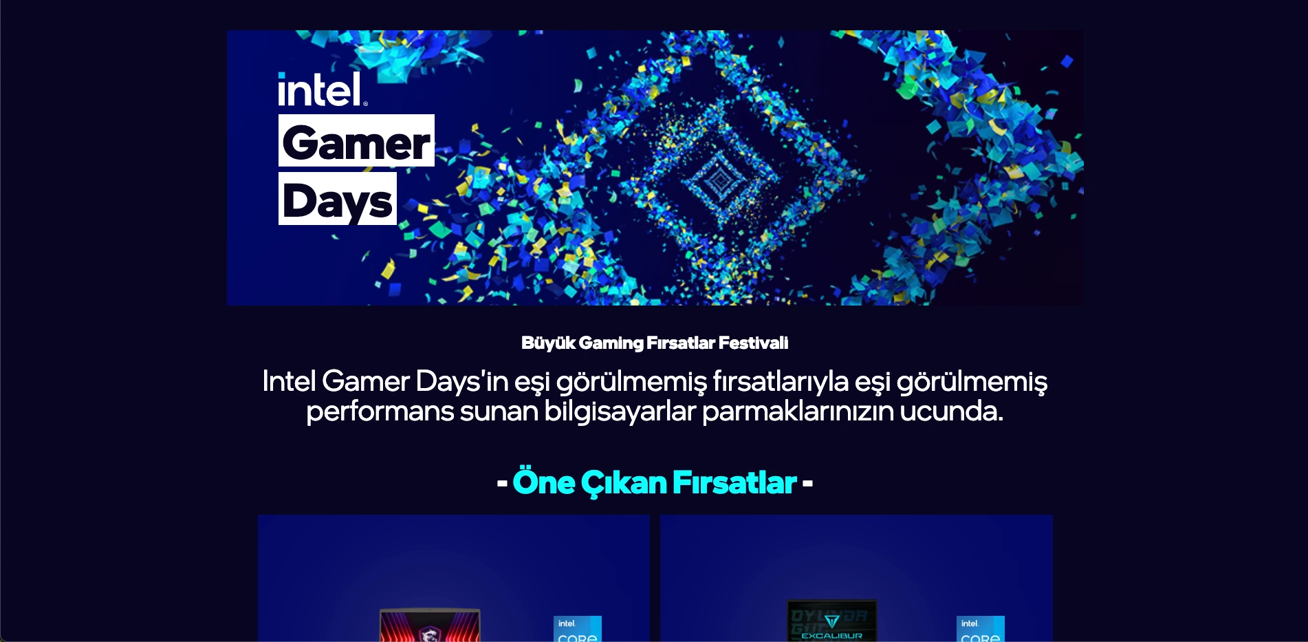 Intel Promosyon Sayfası