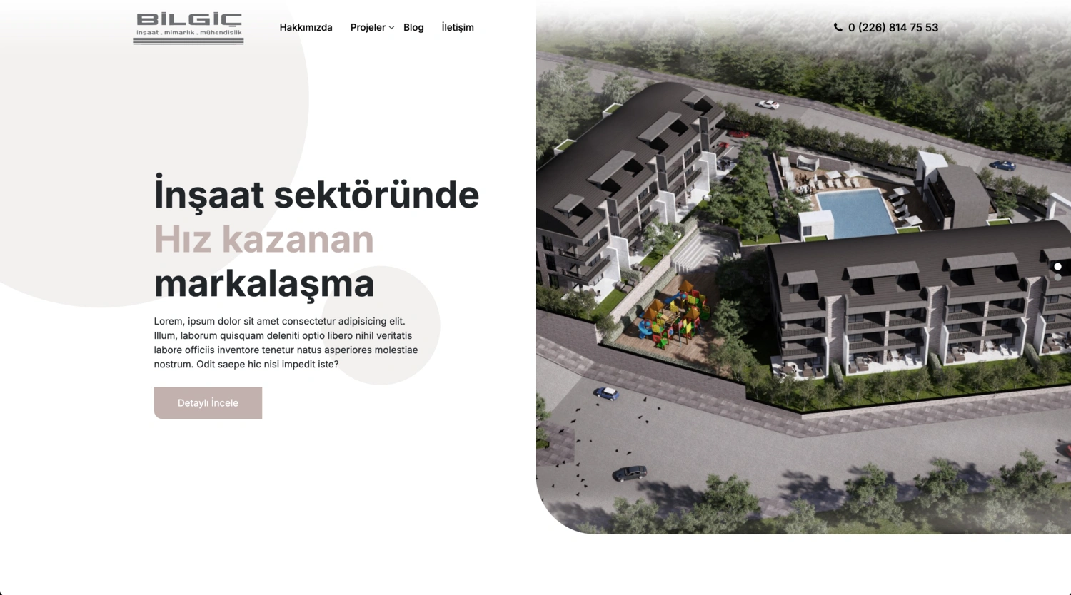 Bilgiç İnşaat Web Sitesi