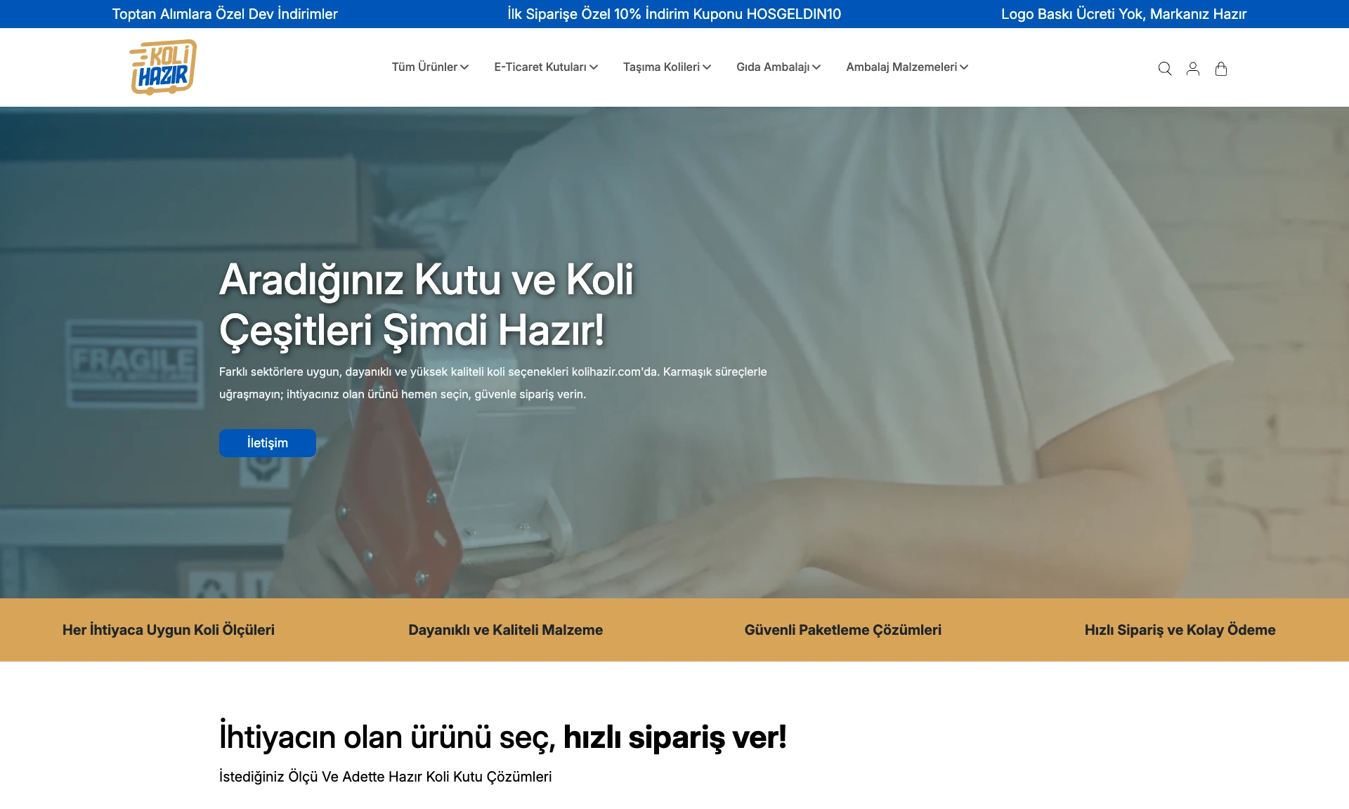 Koli Hazır E-ticaret Web Sitesi